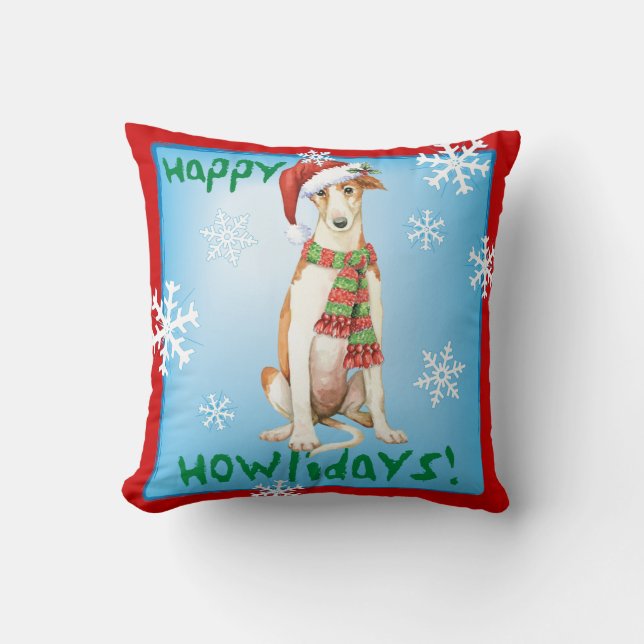 Cojín Decorativo Feliz cumpleaños Borzoi (Anverso)