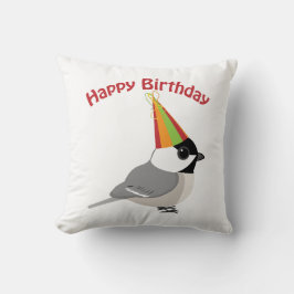 Cojín Decorativo Feliz cumpleaños Chickadee