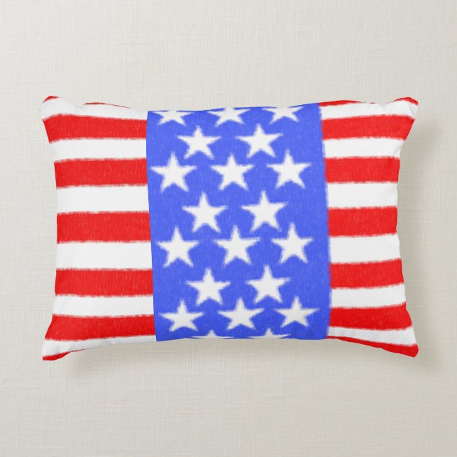 Cojín Decorativo Feliz cumpleaños, Estados Unidos, Día de la Indepe (Anverso)