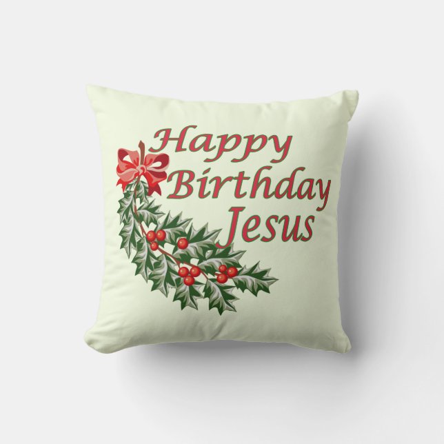 Cojín Decorativo Feliz cumpleaños Jesús Pillow (Anverso)