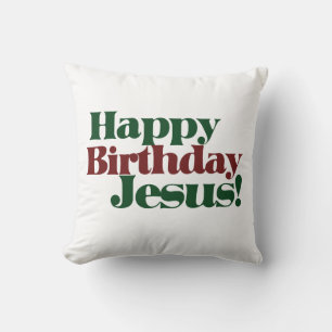 Cojín Decorativo Feliz cumpleaños, Jesús, son Navidades