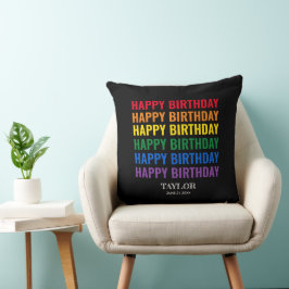 Cojín Decorativo Feliz cumpleaños orgullo LGBT Transgénero LGBTQ