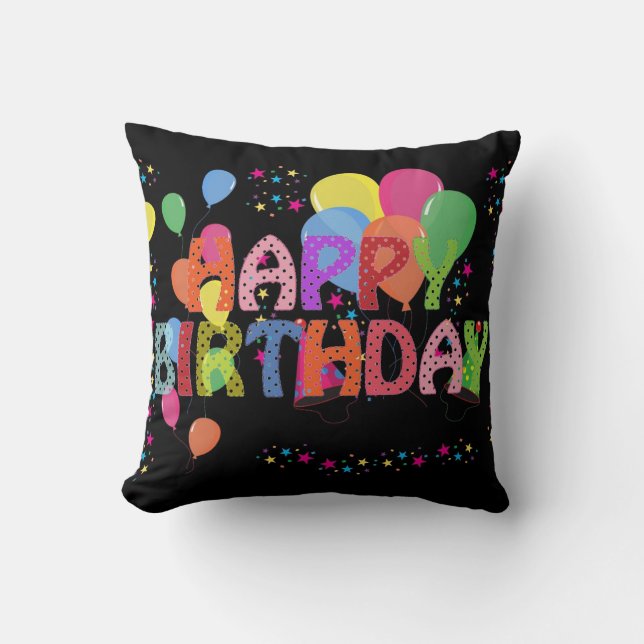 Cojín Decorativo Feliz cumpleaños Pillow (Anverso)