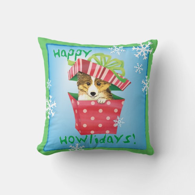 Cojín Decorativo Feliz cumpleaños Sheltie (Anverso)