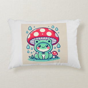 Cojín Decorativo ☔ Feliz de Rana y Paraguas
