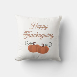 Cojín Decorativo Feliz Día de Acción de Gracias Calabaza Otoño