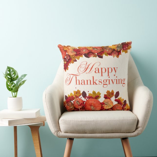 Cojín Decorativo Feliz Día de Acción de Gracias Grande (Silla)