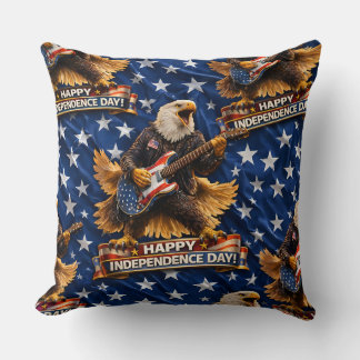 Cojín Decorativo Feliz Día de la Independencia de Rockstar American