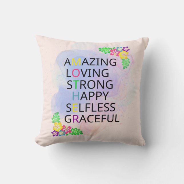 Cojín Decorativo Feliz Día de la Madre (Anverso)