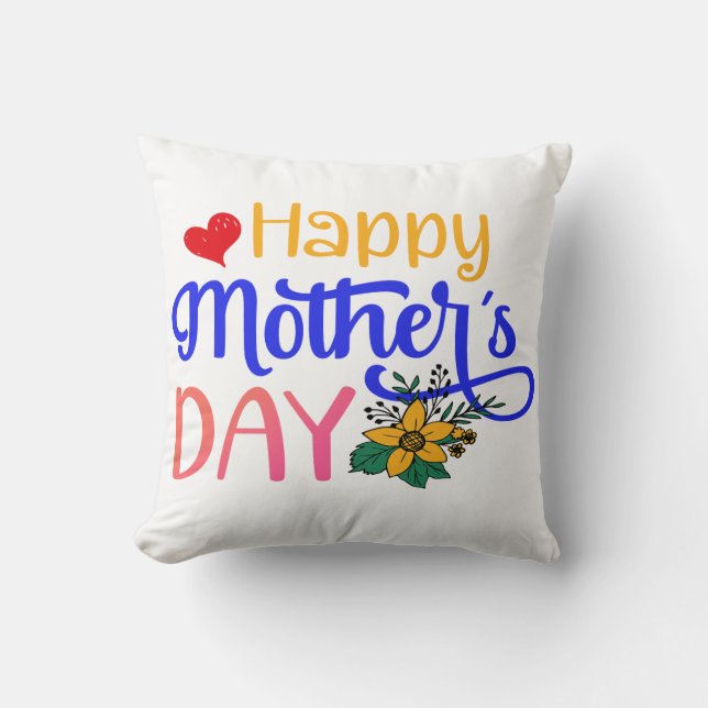 Cojín Decorativo Feliz Día de la Madre (Anverso)