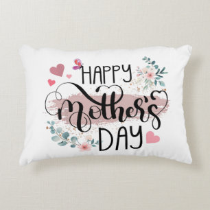 Cojín Decorativo Feliz día de la madre 2025 Floral lindo para mujer