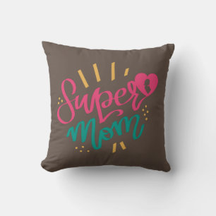 Cojín Decorativo Feliz Día de la Madre con amor a mi supermamá