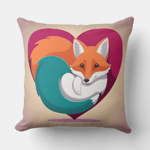 Cojín Decorativo Feliz Día de la Madre: Corazón Fox