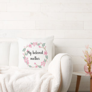 Cojín Decorativo Feliz Día de la Madre – Diseño de saludo de corona