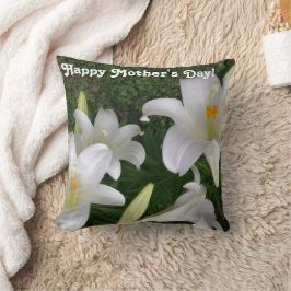 Cojín Decorativo ¡Feliz Día de la Madre! Lirio Blanco –