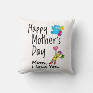 Cojín Decorativo Feliz Día de la Madre. Mamá, te amo.