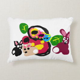 Cojín Decorativo Feliz día de las madres conejitos y conejo 