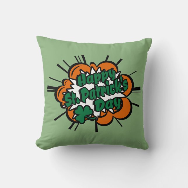 Cojín Decorativo Feliz Día de San Patricio (Anverso)
