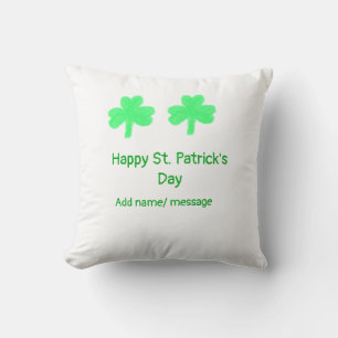 Cojín Decorativo Feliz Día de San Patricio la hoja verde de shamroc