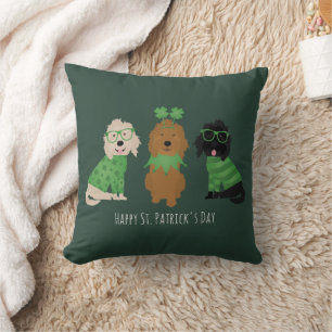 Cojín Decorativo Feliz Día de San Patricio para los perros Goldendo