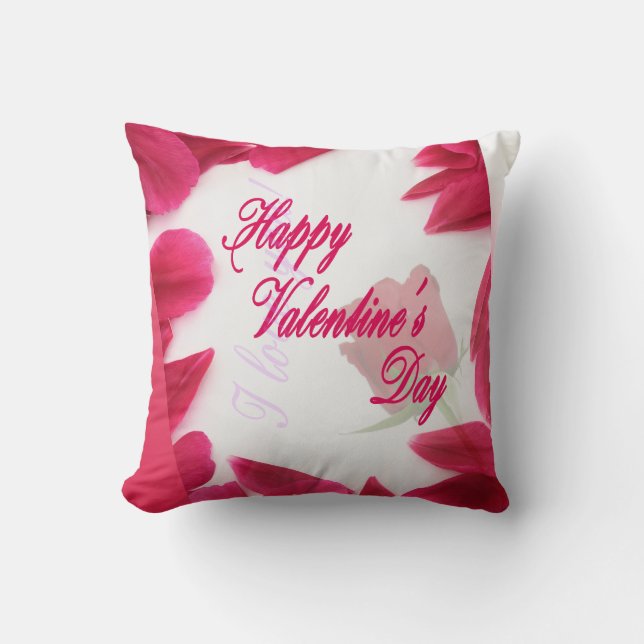 Cojín Decorativo Feliz Día de San Valentín (Anverso)