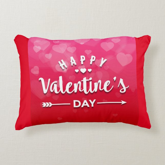 Cojín Decorativo Feliz Día de San Valentín (Anverso)