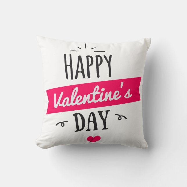 Cojín Decorativo Feliz Día de San Valentín (Anverso)