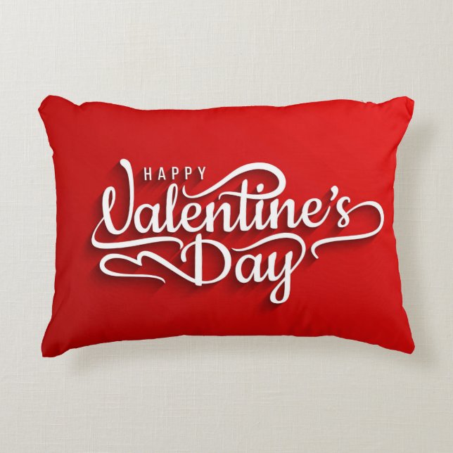 Cojín Decorativo Feliz Día de San Valentín (Anverso)