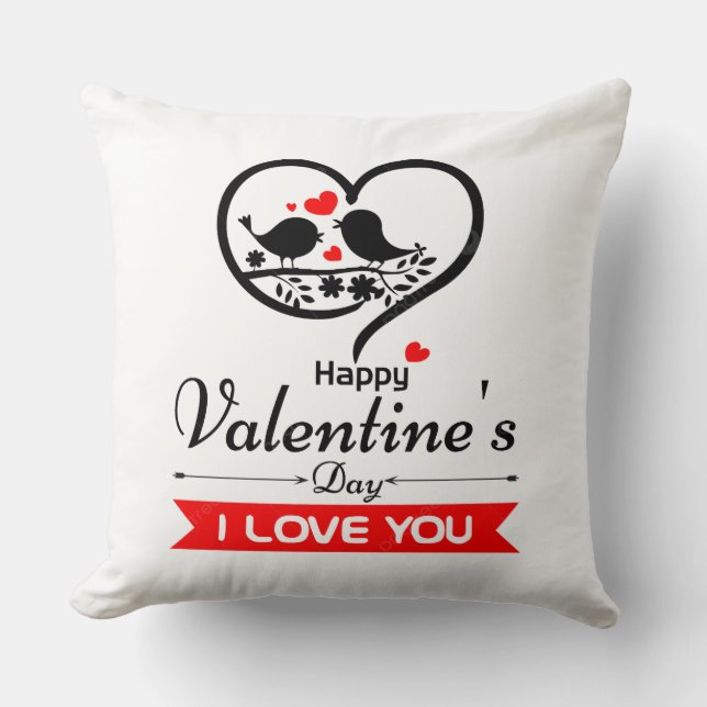Cojín Decorativo Feliz Día de San Valentín (Anverso)
