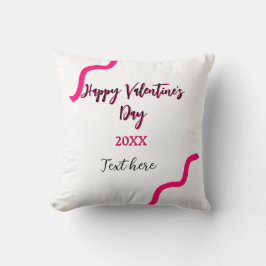 Cojín Decorativo Feliz día de San Valentín aguda espiral negra rosa