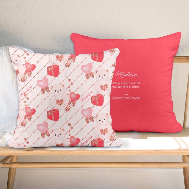 Cojín Decorativo Feliz Día de San Valentín con texto (Subido por el creador)