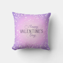Feliz día de San Valentín Corazones Blancos Morado