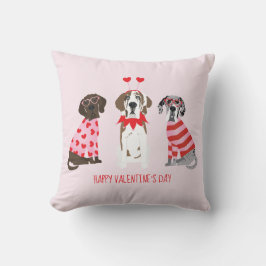 Cojín Decorativo Feliz Día de San Valentín grandes perros daneses