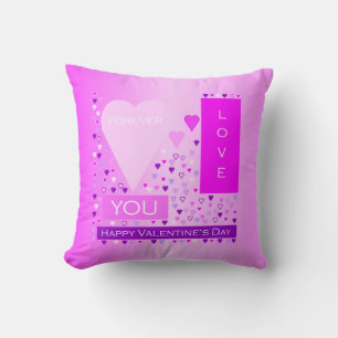 Cojín Decorativo Feliz Día de San Valentín para siempre amor de ros