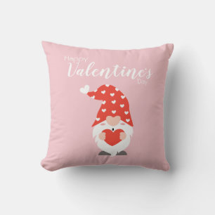 Cojín Decorativo Feliz Día de San Valentín se vuelve rosado rojo