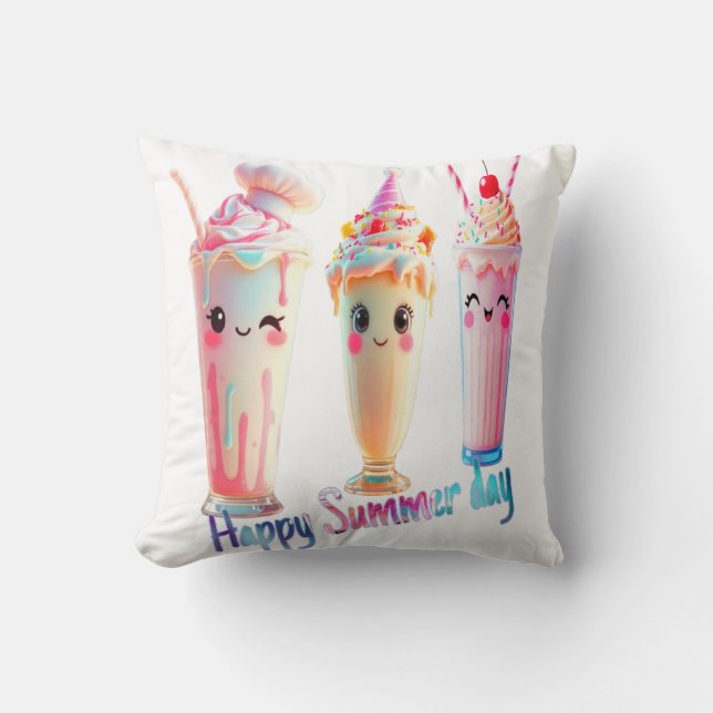 Cojín Decorativo Feliz Día de Verano (Anverso)