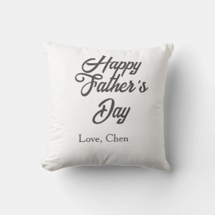 Cojín Decorativo Feliz día del padre gris nombre amor mejor papá de