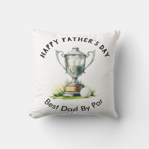 Cojín Decorativo Feliz Día del Padre Mejor Papá Trofeo Par Golf