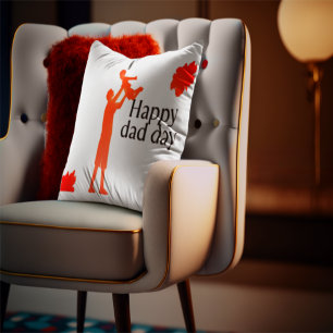Cojín Decorativo Feliz Día del Padre Mug - Regalo de silueta para p