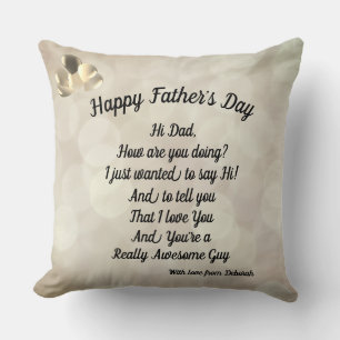 Cojín Decorativo Feliz Día del Padre Personalizado