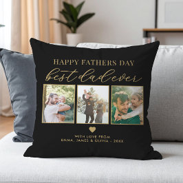 Cojín Decorativo Feliz Día del Padres Mejor Papá Cada 3 Collages de