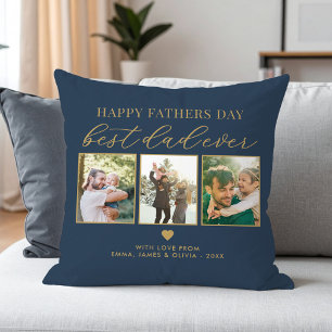 Cojín Decorativo Feliz Día del Padres Mejor Papá Cada 3 Collages de