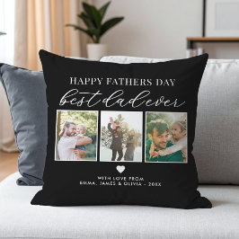 Cojín Decorativo Feliz Día del Padres Mejor Papá Cada 3 Collages de