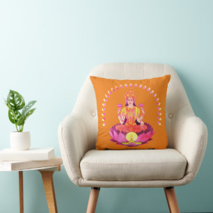 Cojín Decorativo Feliz Diwali - Diosa Deepalavi Lakshmi 1
