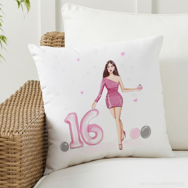Cojín Decorativo Feliz dulce dieciséis, cumpleaños 16 (Subido por el creador)