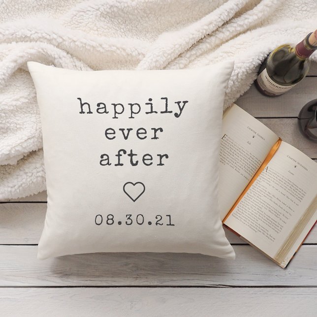 Cojín Decorativo Feliz | Fecha de boda personalizada (Subido por el creador)