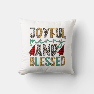 Cojín Decorativo Feliz Feliz Feliz Navidad Y Bendito