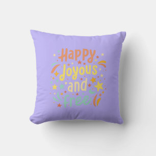 Cojín Decorativo Feliz, feliz, libre, motivacional, Inspirador