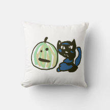 Feliz gato negro de Jack o Linterna verde