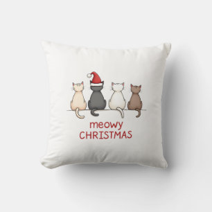 Cojín Decorativo Feliz Gatomidad Gato Navidad Lindo Gatito Gatos Sa